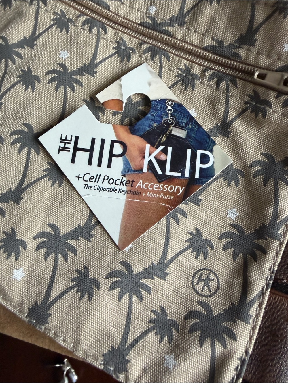 Cell Pocket Keychain & Mini Purse - Beige/Tan